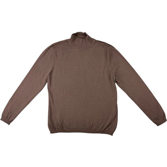 Pendleton Sweaters - Pendleton Petite Women's L Brown 100% Merino Wool Mock Neck Sweater Pullover